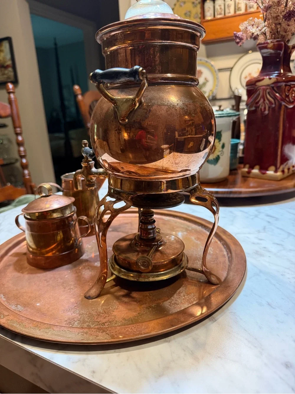 Copper Tea Samovar Set - Copper Finish